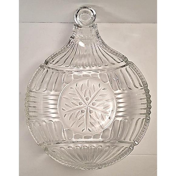 Fifth Avenue Other - Vtg Fifth Avenue Crystal Christmas Ornament Shaped Snowflake Serving Bowl/ Dish